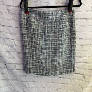 Evan Picone Women’s Gray Lavender Accent Tweed‎ Career Pencil Skirt Size 6 EUC